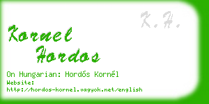kornel hordos business card