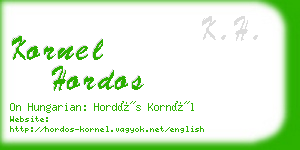 kornel hordos business card
